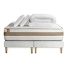 Image de Pack prêt à dormir matelas LE RAFFINE 160x200cm Ressorts ensachés + Mémoire de forme BioVisco + double sommiers Blanc