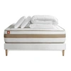 Image de Pack prêt à dormir matelas LE RAFFINE 140x190cm Ressorts ensachés + Mémoire de forme BioVisco + sommier Blanc