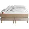 Image de Marmottes & Co Pack prêt a dormir matelas LE SOYEUX Ressorts ensaches Memoire de forme BioVisco double sommiers Beige 180 x 200 cm