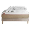 Image de Pack prêt à dormir matelas LE SOYEUX 160x200cm Ressorts ensachés + Mémoire de forme BioVisco + sommier Beige