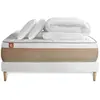 Image de Marmottes & Co Pack prêt a dormir matelas LE SOYEUX Ressorts ensaches Memoire de forme BioVisco sommier kit Blanc 180 x 200 cm
