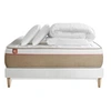 Image de Pack Matelas Le Soyeux - Ressorts ensachés et mémoire de forme - Ep : 24cm - Sommier kit Blanc avec couette et 2 oreillers