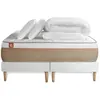 Image de Marmottes & Co Pack prêt a dormir matelas LE SOYEUX Ressorts ensaches Memoire de forme BioVisco double sommiers Blanc 180 x 200 cm