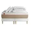 Image de Matelas 180 x 200 cm Le Soyeux - Ressorts ensachés - Ep : 24 cm - sommier Blanc avec 2 oreillers et couette