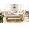 Image de Ensemble sommier matelas LE SOYEUX 180x200cm Ressorts ensachés + Mémoire de forme BioVisco - Ep. 24cm + double sommiers Blanc