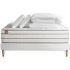 Image de Marmottes & Co Pack prêt a dormir matelas LE DOUILLET Memoire de forme BioVisco sommier Blanc avec 2 oreillers ,couette 160 x 200 cm