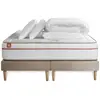 Image de Marmottes & Co Pack prêt a dormir matelas LE PAISIBLE Memoire de forme BioVisco double sommiers Beige 2 oreillers couette 160 x 200 cm