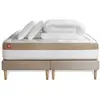 Image de Marmottes & Co Pack prêt a dormir matelas Memoire de forme double sommiers Beige 2 oreillers couette 180 x 200 cm