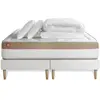 Image de Marmottes & Co Pack prêt a dormir matelas Memoire de forme double sommiers Blanc, 2 oreillers,couette 200 x 200 cm