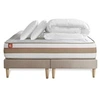 Image de Pack prêt à dormir matelas LE TENDRE 180x200 Ressorts ensachés + Mémoire de forme + double sommiers Beige