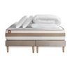 Image de Matelas 160 x 200 cm Le Tendre - Ressorts ensachés - Ep : 28 cm - sommier Beige avec 2 oreillers et couette