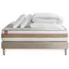 Image de Marmottes & Co Pack prêt a dormir matelas LE TENDRE Ressorts ensaches Memoire de forme sommier Beige,2 oreillers couette 140 x 190 cm
