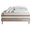 Image de Pack prêt à dormir matelas LE TENDRE 140x190 Ressorts ensachés + Mémoire de forme + sommier Beige + 2 oreillers + couette
