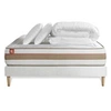 Image de Pack prêt à dormir matelas LE TENDRE 200x200cm Ressorts ensachés + Mémoire de forme + sommier kit Blanc