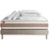 Image de Marmottes & Co Pack prêt a dormir matelas LE DÉLICAT Ressorts ensaches Memoire de forme et sommier kit Beige 180 x 200 cm