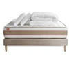 Image de Pack Matelas Le Délicat - Ressorts ensachés et mémoire de forme - Ep : 26cm - Sommier kit Beige avec couette et 2 oreillers