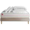 Image de Marmottes & Co Pack prêt a dormir matelas LE DOUX Memoire de forme sommier kit Beige 2 oreillers couette 200 x 200 cm