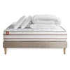 Image de Pack prêt à dormir matelas LE DOUX 200x200cm Mémoire de forme - Ep. 24cm + sommier kit Beige