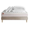 Image de Pack Matelas Le Doux - Mémoire de forme - Ep : 24cm - Sommier kit Beige avec couette et 2 oreillers