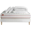 Image de Marmottes & Co Pack prêt a dormir matelas LE DOUX Memoire de forme sommier kit Blanc 2 oreillers couette 180 x 200 cm