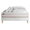 Image de Pack Matelas Le Doux - Mémoire de forme - Ep : 24cm - Sommier kit Blanc avec couette et 2 oreillers