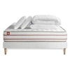 Image de Pack Matelas Le Doux - Mémoire de forme - Ep : 24cm - Sommier kit Blanc avec couette et 2 oreillers