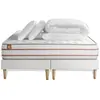 Image de Marmottes & Co Pack prêt a dormir matelas LE DOUX Memoire de forme double sommiers Blanc 2 oreillers couette 200 x 200 cm