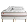 Image de Pack prêt à dormir matelas LE DOUX 200x200cm Mémoire de forme - Ep. 24cm + double sommiers Blanc + 2 oreillers +couette