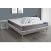 Image de Pack prêt à dormir matelas Ressorts ensachés+Mémoire de forme ACTIFLEX ZEN 140x200 + sommier KIT gris + 2 oreillers +couette