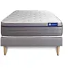 Image de Ensemble matelas Ressorts ensachés+Mémoire de forme ACTIFLEX ZEN 90x190 Maxi épaisseur 7zones de confort + sommier KIT gris