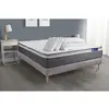 Image de ACTISOM Pack prêt a dormir matelas avec 2 oreillers couette ACTIFLEX PLUS Ressorts ensaches Memoire de forme sommier KIT gris 180 x 200 cm