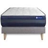 Image de Ensemble matelas ACTIFLEX TECH 90x190 Mémoire de forme Maxi épaisseur 5zones de confort + sommier KIT gris