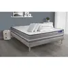 Image de ACTISOM Pack prêt a dormir matelas Ressorts ensaches ACTIFLEX PUR 3 zones de confort sommier KIT gris 2 oreillers couette 160 x 200 cm