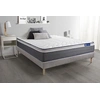 Image de Ensemble matelas ACTILATEX PLUS 160x200 Latex+Mémoire de forme Maxi épaisseur 7zones de confort + sommier KIT gris