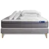 Image de ACTISOM Pack prêt a dormir matelas Memoire de forme ACTIMEMO ZEN 7 zones de confort sommier KIT gris 180 x 200 cm