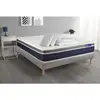 Image de ACTISOM Pack prêt a dormir ACTIMEMO CONFORT Matelas memoire de forme Maxi epaisseur sommier KIT gris 160 x 200 cm