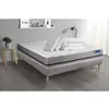 Image de ACTISOM Pack prêt a dormir matelas ACTIMEMO SOFT 3 zones de confort sommier KIT gris 2 oreillers et couette 200 x 200 cm