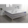 Image de Pack prêt à dormir matelas à mémoire ACTIMEMO PUR 200x200cm 3zones de confort + sommier KIT gris + 2 oreillers + couette