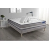 Image de Pack prêt à dormir matelas à mémoire ACTIMEMO PUR 140x200cm 3zones de confort + sommier KIT gris + 2 oreillers + couette