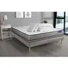 Image de ACTISOM Pack prêt a dormir matelas ACTIMEMO a Mémoire de forme 3 zones de confort sommier KIT gris 2 oreillers couette 140 x 190 cm