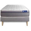 Image de Ensemble matelas Ressorts ensachés+Mémoire de forme ACTIFLEX ZEN 120x190 Maxi épaisseur 7zones de confort + sommier KIT gris