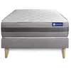 Image de Ensemble matelas ACTIFLEX RELAX Ressorts ensachés + mémoire de forme 120x200 Maxi épaisseur 5zones confort + sommier KIT gris