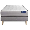 Image de Ensemble matelas ACTIFLEX NIGHT 120x190cm RESSORTS ENSACHES 3zones de confort + sommier KIT gris