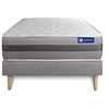 Image de Ensemble matelas ACTILATEX RELAX Latex et mémoire de forme 120x190 cm Maxi épaisseur 5zones de confort + sommier KIT gris