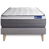 Image de Ensemble matelas ACTIMEMO PLUS 120x190 Mémoire de forme Maxi épaisseur 7zones de confort + sommier KIT gris