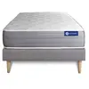 Image de Ensemble matelas ACTIMEMO DREAM mémoire de forme 120x200 cm 5zones de confort + sommier KIT gris
