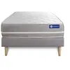 Image de Ensemble matelas Mémoire de forme ACTIMEMO TOUCH 120x190 3zones de confort + sommier KIT gris