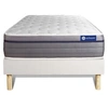 Image de Ensemble matelas Ressorts ensachés+Mémoire de forme ACTIFLEX ZEN 80x190 Maxi épaisseur 7zones de confort + sommier KIT blanc