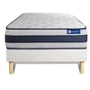 Image de Ensemble matelas Ressorts ensachés et Mémoire de forme ACTIFLEX ERGO 80x190 Maxi épaisseur 5zones confort + sommier KIT blanc