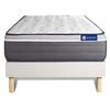 Image de Ensemble matelas ACTILATEX PLUS 120x190 Latex+Mémoire de forme Maxi épaisseur 7zones de confort + sommier KIT blanc